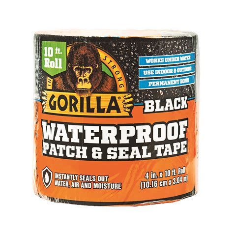 water leak tape|Gorilla Waterproof Patch & Seal Tape Black 